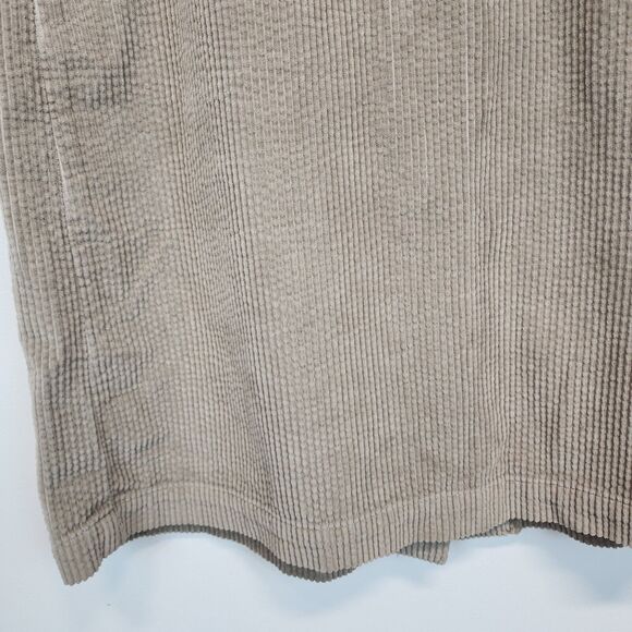 Nordstrom Corduroy Maxi Skirt Size L Tan Back Slit Neutral Grandma Lagenlook - Picture 5 of 14